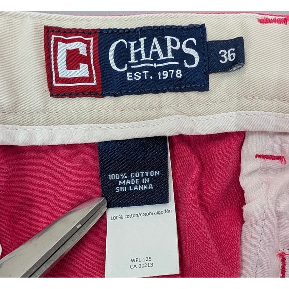 Chaps Mens Cotton Shorts Sz 36 Casual Summer Outdoor Comfy Everyday‎ Pink Preppy - Picture 3 of 9